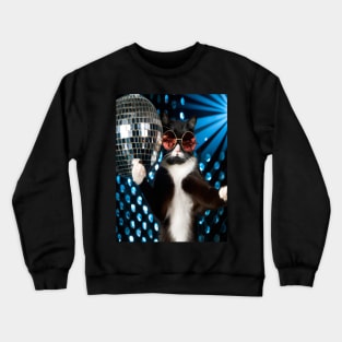 disco cat Crewneck Sweatshirt